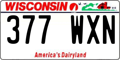 WI license plate 377WXN