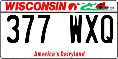 WI license plate 377WXQ