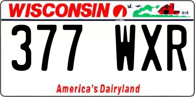 WI license plate 377WXR