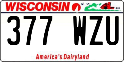 WI license plate 377WZU