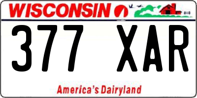 WI license plate 377XAR