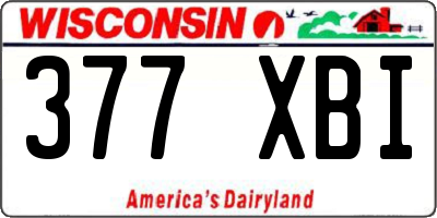 WI license plate 377XBI