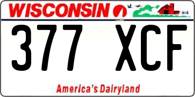 WI license plate 377XCF
