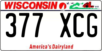 WI license plate 377XCG