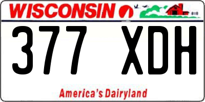 WI license plate 377XDH
