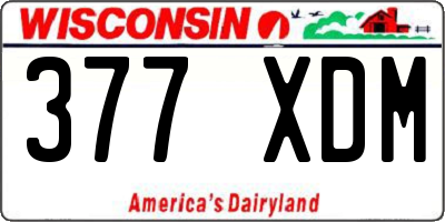 WI license plate 377XDM