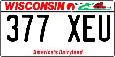 WI license plate 377XEU