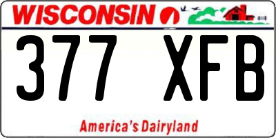 WI license plate 377XFB