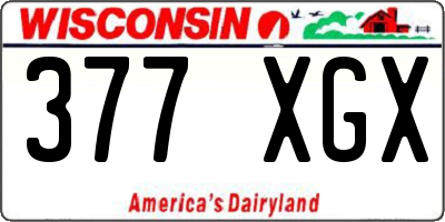 WI license plate 377XGX