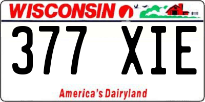 WI license plate 377XIE