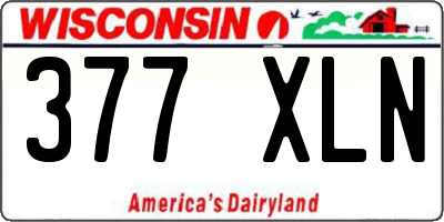 WI license plate 377XLN
