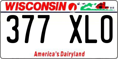 WI license plate 377XLO