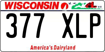 WI license plate 377XLP