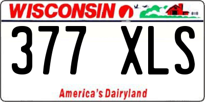 WI license plate 377XLS