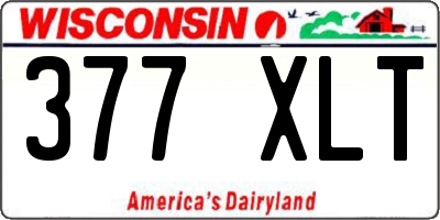 WI license plate 377XLT
