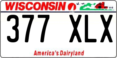 WI license plate 377XLX