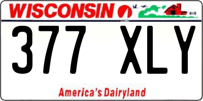 WI license plate 377XLY