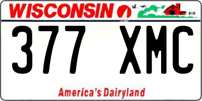 WI license plate 377XMC
