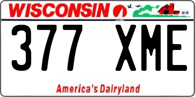 WI license plate 377XME
