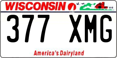 WI license plate 377XMG