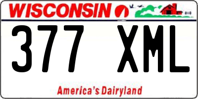 WI license plate 377XML