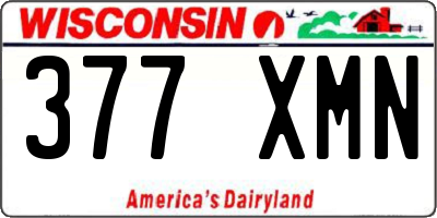 WI license plate 377XMN