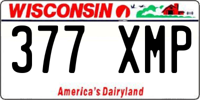 WI license plate 377XMP