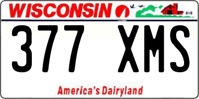 WI license plate 377XMS