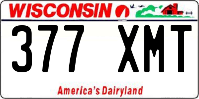 WI license plate 377XMT
