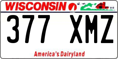 WI license plate 377XMZ