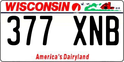 WI license plate 377XNB