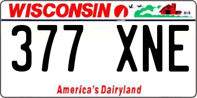 WI license plate 377XNE