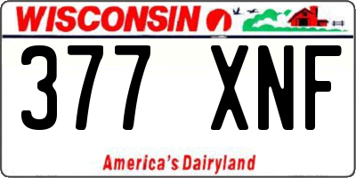 WI license plate 377XNF