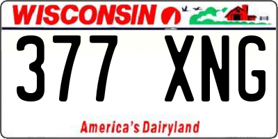 WI license plate 377XNG