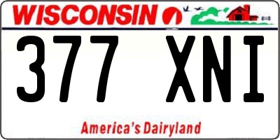 WI license plate 377XNI