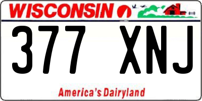 WI license plate 377XNJ