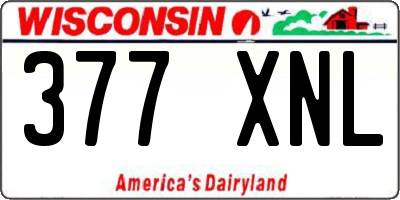 WI license plate 377XNL