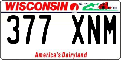 WI license plate 377XNM