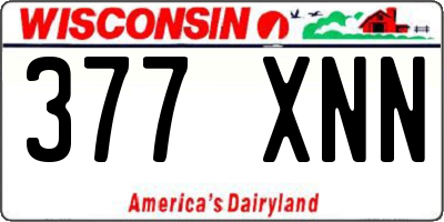 WI license plate 377XNN