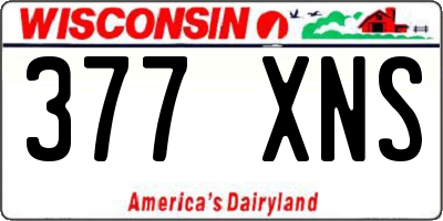 WI license plate 377XNS