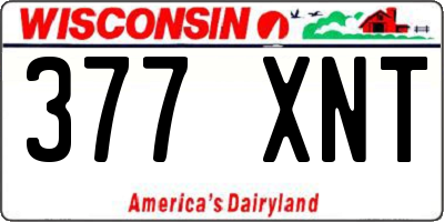 WI license plate 377XNT