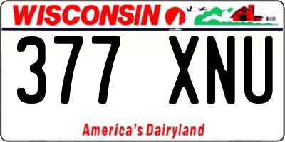 WI license plate 377XNU