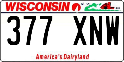 WI license plate 377XNW