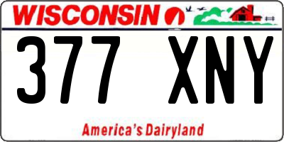 WI license plate 377XNY