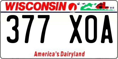 WI license plate 377XOA