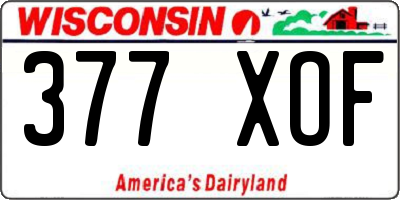 WI license plate 377XOF