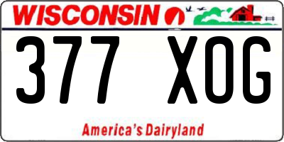 WI license plate 377XOG