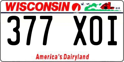 WI license plate 377XOI