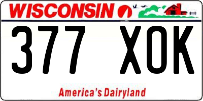 WI license plate 377XOK