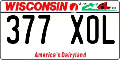 WI license plate 377XOL